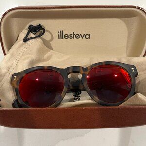 Illesteva Leonard Sunglasses Tortoise Shell and Pink Reflective Glasses
